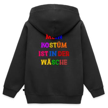 Costume de Carnaval Cadeau Femme Carnaval Carnaval - Sweat Premium à capuche zippé enfant bio - noir - Dos - AI Model Kid Male (0cm)