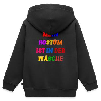 Costume de Carnaval Cadeau Femme Carnaval Carnaval - Sweat Premium à capuche zippé enfant bio - noir - Dos - AI Model Kid Male (0cm)