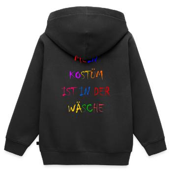 Costume de Carnaval Cadeau Femme Carnaval Carnaval - Sweat Premium à capuche zippé enfant bio - noir - Dos - AI Model Kid Male (0cm)