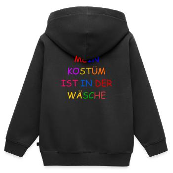 Costume de Carnaval Cadeau Femme Carnaval Carnaval - Sweat Premium à capuche zippé enfant bio - noir - Dos - AI Model Kid Male (0cm)