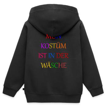 Costume de Carnaval Cadeau Femme Carnaval Carnaval - Sweat Premium à capuche zippé enfant bio - noir - Dos - AI Model Kid Male (0cm)