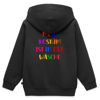 Costume de Carnaval Cadeau Femme Carnaval Carnaval - Sweat Premium à capuche zippé enfant bio - noir - Dos - AI Model Kid Male (0cm)