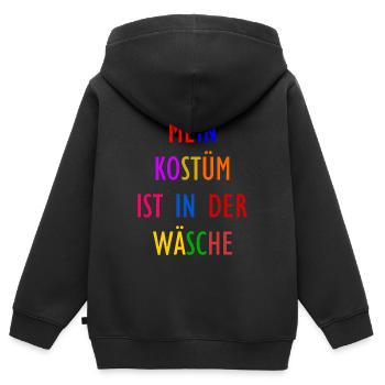 Costume de Carnaval Cadeau Femme Carnaval Carnaval - Sweat Premium à capuche zippé enfant bio - noir - Dos - AI Model Kid Male (0cm)