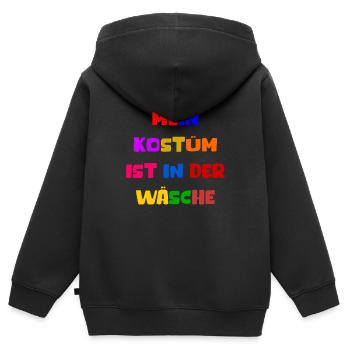 Costume de Carnaval Cadeau Femme Carnaval Carnaval - Sweat Premium à capuche zippé enfant bio - noir - Dos - AI Model Kid Male (0cm)
