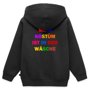 Costume de Carnaval Cadeau Femme Carnaval Carnaval - Sweat Premium à capuche zippé enfant bio - noir - Dos - AI Model Kid Male (0cm)
