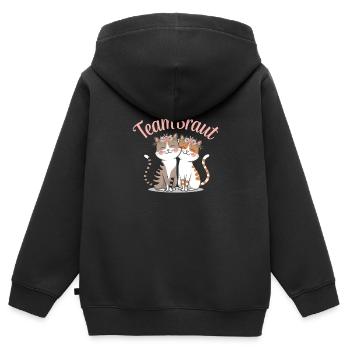 Team Braut Katze Kätzchen Verlobung JGA - Kinder Premium Organic Zip Hoodie - Schwarz - Hinten - AI Model Kid Male (0cm)