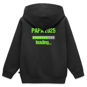 Papa 2025 Geschenk Männer Herren Vater Schwanger - Kinder Premium Organic Zip Hoodie - Schwarz - Hinten - AI Model Kid Male (0cm)