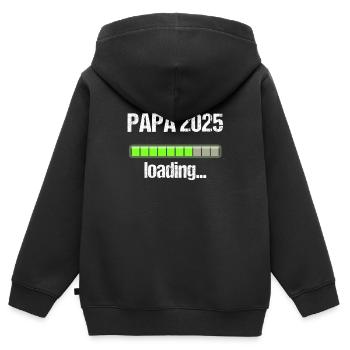 Papa 2025 Geschenk Männer Herren Vater Schwanger - Kinder Premium Organic Zip Hoodie - Schwarz - Hinten - AI Model Kid Male (0cm)