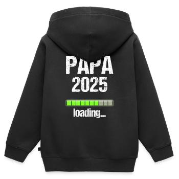 Papa 2025 Geschenk Männer Herren Vater Schwanger - Kinder Premium Organic Zip Hoodie - Schwarz - Hinten - AI Model Kid Male (0cm)