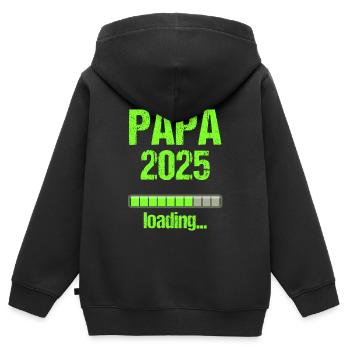 Papa 2025 Geschenk Männer Herren Vater Schwanger - Kinder Premium Organic Zip Hoodie - Schwarz - Hinten - AI Model Kid Male (0cm)