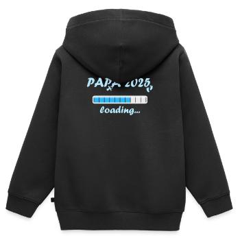 Papa 2025 Geschenk Männer Herren Vater Schwanger - Kinder Premium Organic Zip Hoodie - Schwarz - Hinten - AI Model Kid Male (0cm)