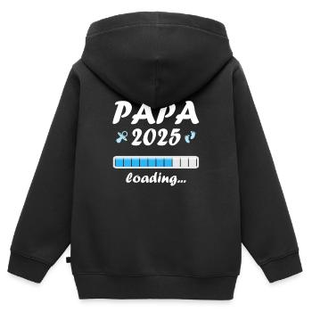 Papa 2025 Geschenk Männer Herren Vater Schwanger - Kinder Premium Organic Zip Hoodie - Schwarz - Hinten - AI Model Kid Male (0cm)