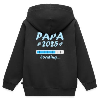Papa 2025 Geschenk Männer Herren Vater Schwanger - Kinder Premium Organic Zip Hoodie - Schwarz - Hinten - AI Model Kid Male (0cm)