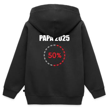 Papa 2025 Geschenk Männer Herren Vater Schwanger - Kinder Premium Organic Zip Hoodie - Schwarz - Hinten - AI Model Kid Male (0cm)