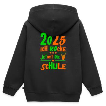 School Child 2025 Young Girls School Enrollment 2025 Decoration - Kids Premium Organic Zip-up Hoodie - black - Back - AI Model Kid Male (0cm)