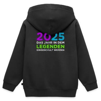 Schulkind 2025 Junge Mädchen Einschulung 2025 Deko - Kinder Premium Organic Zip Hoodie - Schwarz - Hinten - AI Model Kid Male (0cm)