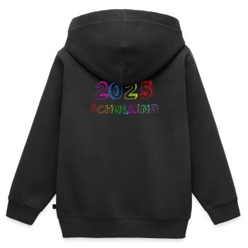 Schulkind 2025 Junge Mädchen Einschulung 2025 Deko - Kinder Premium Organic Zip Hoodie - Schwarz - Hinten - AI Model Kid Male (0cm)