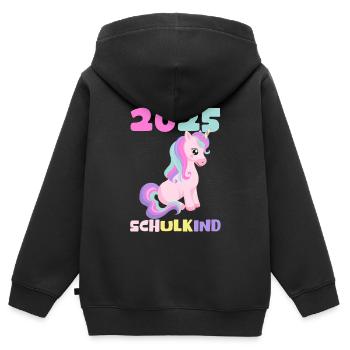 School Child 2025 Young Girls School Enrollment 2025 Decoration - Kids Premium Organic Zip-up Hoodie - black - Back - AI Model Kid Male (0cm)