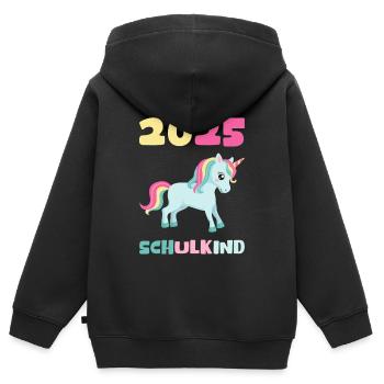 School Child 2025 Young Girls School Enrollment 2025 Decoration - Kids Premium Organic Zip-up Hoodie - black - Back - AI Model Kid Male (0cm)