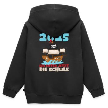 School Child 2025 Young Girls School Enrollment 2025 Decoration - Kids Premium Organic Zip-up Hoodie - black - Back - AI Model Kid Male (0cm)