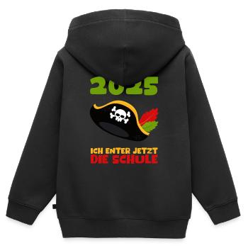 School Child 2025 Young Girls School Enrollment 2025 Decoration - Kids Premium Organic Zip-up Hoodie - black - Back - AI Model Kid Male (0cm)
