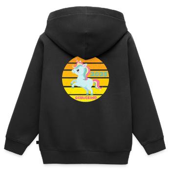 School Child 2025 Young Girls School Enrollment 2025 Decoration - Kids Premium Organic Zip-up Hoodie - black - Back - AI Model Kid Male (0cm)