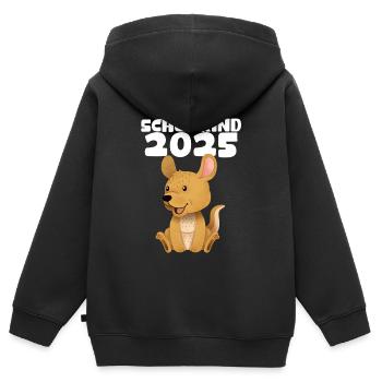 School Child 2025 Young Girls School Enrollment 2025 Decoration - Kids Premium Organic Zip-up Hoodie - black - Back - AI Model Kid Male (0cm)