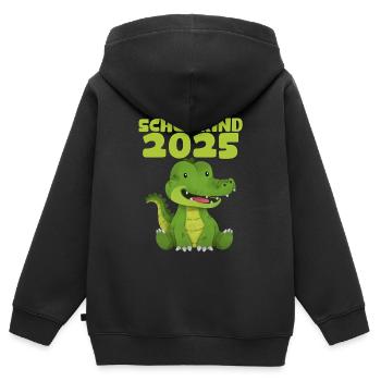 School Child 2025 Young Girls School Enrollment 2025 Decoration - Kids Premium Organic Zip-up Hoodie - black - Back - AI Model Kid Male (0cm)