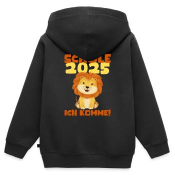 School Child 2025 Young Girls School Enrollment 2025 Decoration - Kids Premium Organic Zip-up Hoodie - black - Back - AI Model Kid Male (0cm)