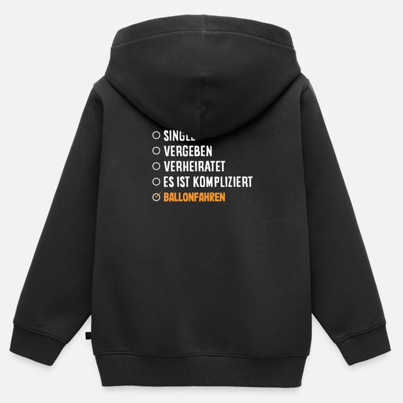 Ballooning Célibataire Pris Marié - Sweat Premium à capuche zippé enfant bio - noir