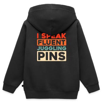 Jongleur - Kinder Premium Organic Zip Hoodie - Schwarz - Hinten - AI Model Kid Male (0cm)