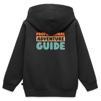 Tour guide - Kids Premium Organic Zip-up Hoodie - black - Back - AI Model Kid Male (0cm)