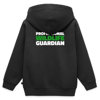 Garde-chasse en milieu sauvage - Sweat Premium à capuche zippé enfant bio - noir - Dos - AI Model Kid Male (0cm)