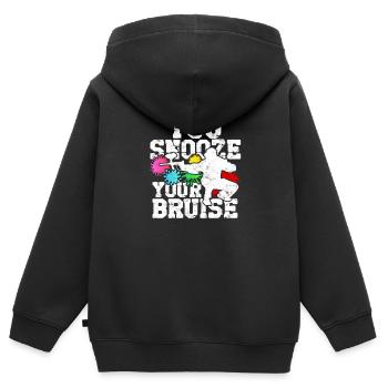 Drôle de Paintball You Snooze You Bruise - - Sweat Premium à capuche zippé enfant bio - noir - Dos - AI Model Kid Male (0cm)