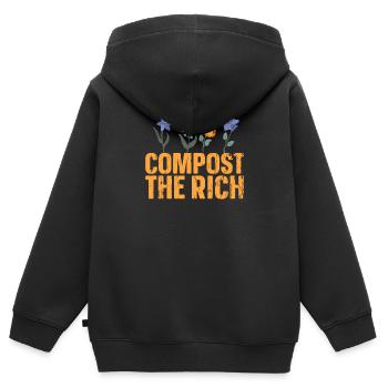 Compostez la riche protestation de la résistance socialiste - - Sweat Premium à capuche zippé enfant bio - noir - Dos - AI Model Kid Male (0cm)