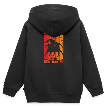 Das Leben ist besser mit dem Stierkampf - Angry Bulls - Kinder Premium Organic Zip Hoodie - Schwarz - Hinten - AI Model Kid Male (0cm)