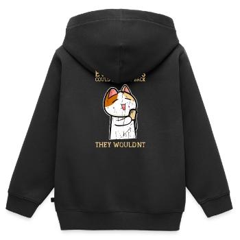 Même si les chats pouvaient vous envoyer un SMS, ils ne le feraient pas - Sweat Premium à capuche zippé enfant bio - noir - Dos - AI Model Kid Male (0cm)