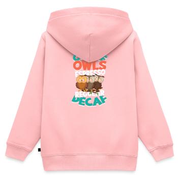 Coffee Owls Espresso Regular Decaf - Decaf Coffee - Kinder Premium Organic Zip Hoodie - Rosa - Hinten - AI Model Kid Female (0cm)