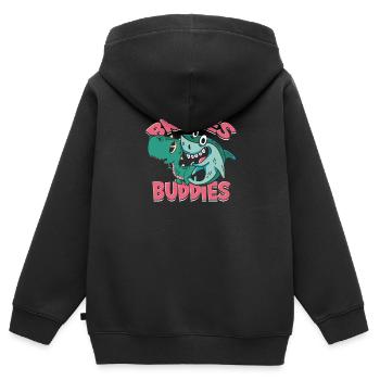 Dentiste Orthodontiste Appareils dentaires Buddies - - Sweat Premium à capuche zippé enfant bio - noir - Dos - AI Model Kid Male (0cm)