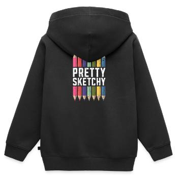 Pretty Sketchy Fun Art - Bleistifte - Kinder Premium Organic Zip Hoodie - Schwarz - Hinten - AI Model Kid Male (0cm)