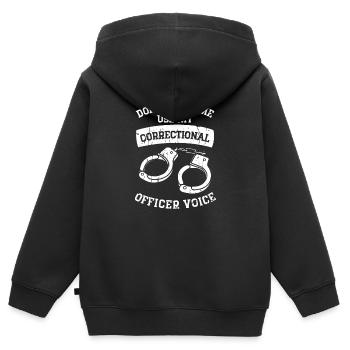Lass mich nicht meine Stimme des Justizvollzugsbeamten benutzen - - Kinder Premium Organic Zip Hoodie - Schwarz - Hinten - AI Model Kid Male (0cm)