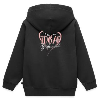 Ich bin die IDGAF Brautjungfer - Freundschaft - Kinder Premium Organic Zip Hoodie - Schwarz - Hinten - AI Model Kid Male (0cm)