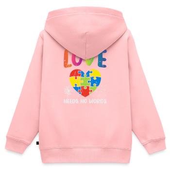 Liebe braucht keine Worte - Hilfe - Kinder Premium Organic Zip Hoodie - Rosa - Hinten - AI Model Kid Female (0cm)