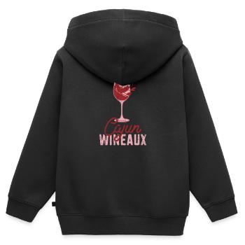 Cajun Wineaux - crustacé - Sweat Premium à capuche zippé enfant bio - noir - Dos - AI Model Kid Male (0cm)