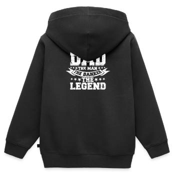 Dad The Man The Banker The Legend - Beruf - Kinder Premium Organic Zip Hoodie - Schwarz - Hinten - AI Model Kid Male (0cm)
