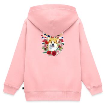Platinum Jubilee 1952-2022 - corgi owner - Kids Premium Organic Zip-up Hoodie - rose - Back - AI Model Kid Female (0cm)
