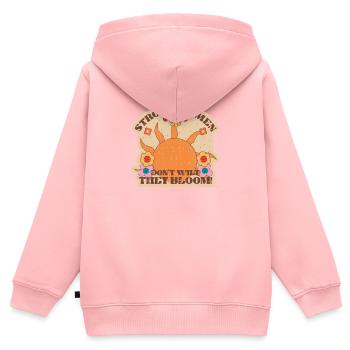 Starke Frauen welken nicht Sie blühen - Sonnenlicht - Kinder Premium Organic Zip Hoodie - Rosa - Hinten - AI Model Kid Female (0cm)