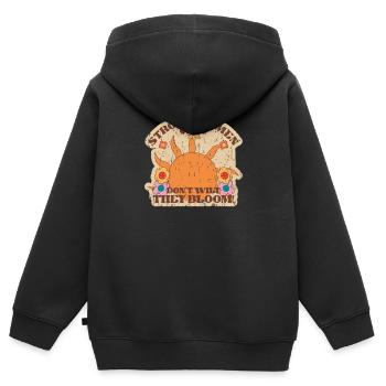 Starke Frauen welken nicht Sie blühen - Sonnenlicht - Kinder Premium Organic Zip Hoodie - Schwarz - Hinten - AI Model Kid Male (0cm)
