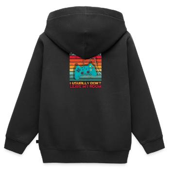 Du hast Glück, dass ich einen Auftritt hatte, den ich normalerweise nicht habe - Kinder Premium Organic Zip Hoodie - Schwarz - Hinten - AI Model Kid Male (0cm)
