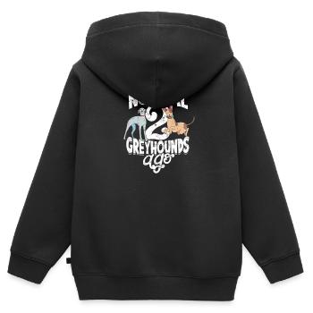 Ich war normal vor 2 Windhunden - Windhund - Kinder Premium Organic Zip Hoodie - Schwarz - Hinten - AI Model Kid Male (0cm)